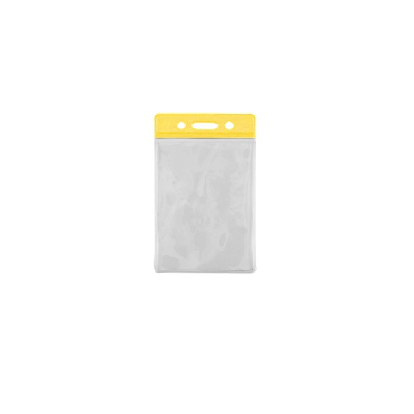 Bilde av 86x54 mm Card holder / carrying case soft plastic. Yellow top / clear (vertical / portrait). 60270307 (DE,SE,NO,FI,RO,PL)